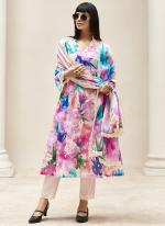 Pure Linen Light Pink Party Wear Digital Printed Salwar Suit